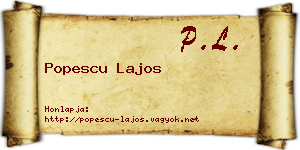 Popescu Lajos névjegykártya